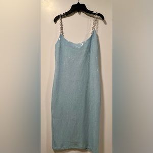 Amanda Uprichard Talena Midi Dress Ice Blue